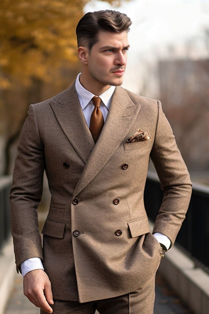 Luxury double-breasted suit custom made in Koh Samui Thailand