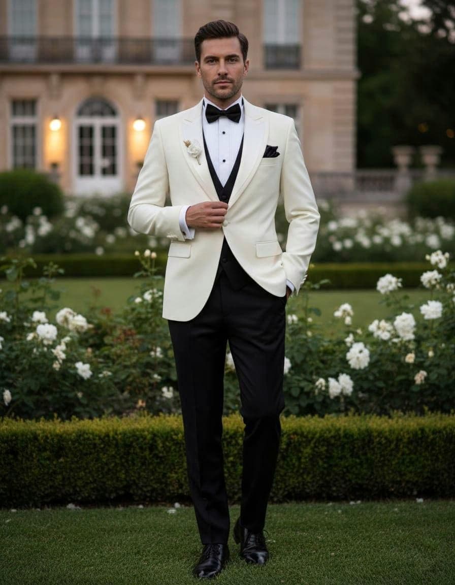 White tuxedo formal wedding suit custom made Koh Samui