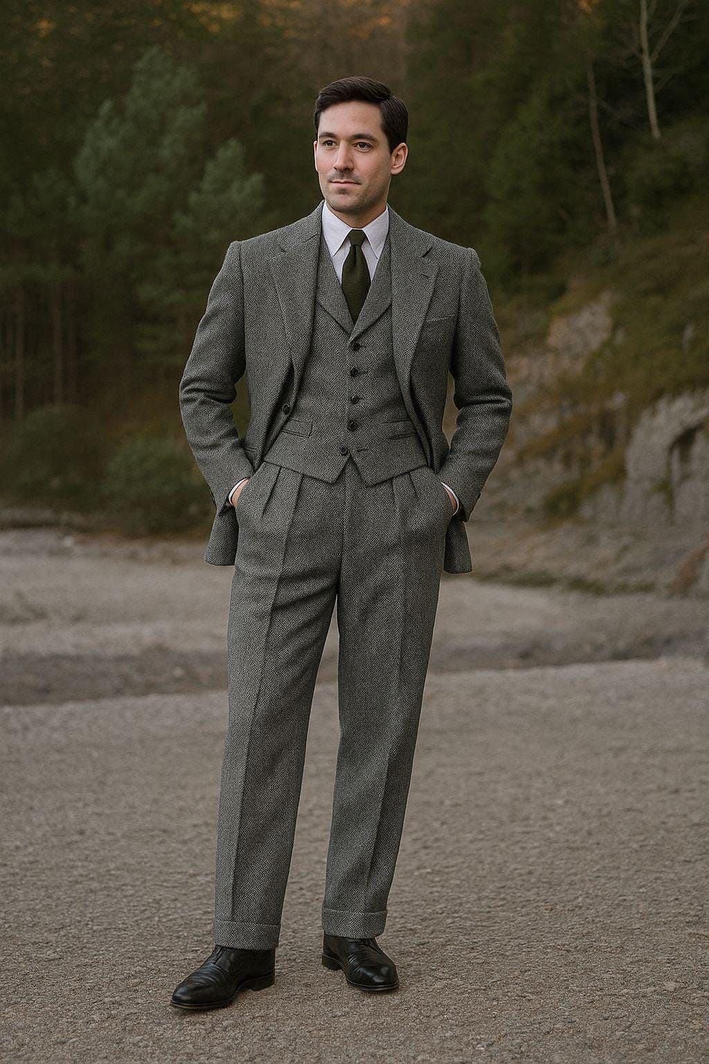 Premium tweed suit handmade by tailor in Koh Samui