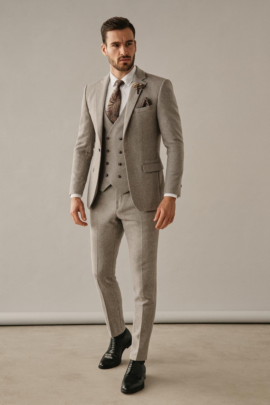 Off-white tweed suit custom tailoring Koh Samui Thailand