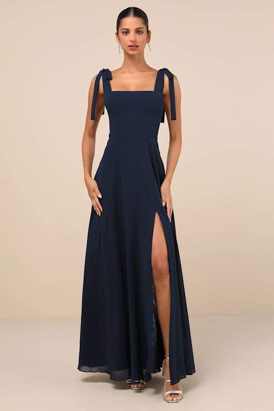 Premium navy blue and black evening gown tailored in Koh Samui