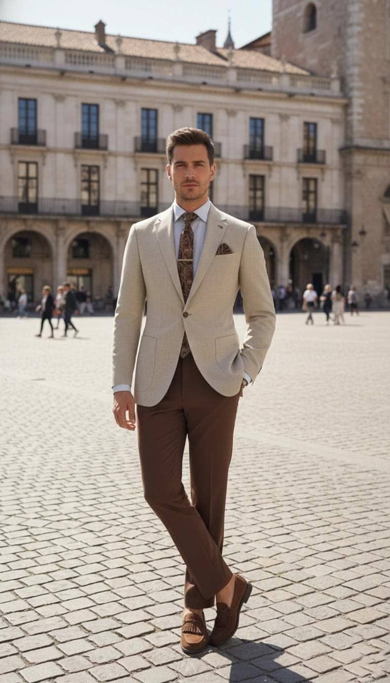 Off-white single-breasted bespoke suit fitting Koh Samui tailor