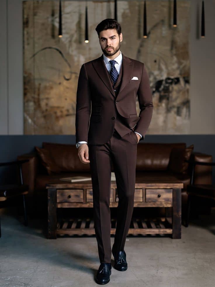 Red single-breasted custom suit handcrafted in Koh Samui