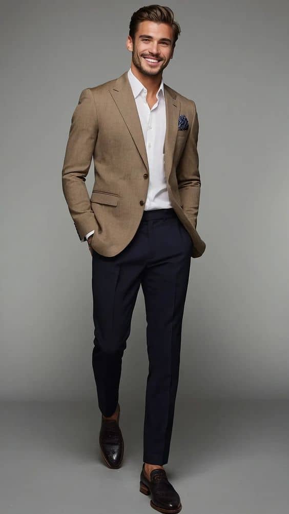 Formal brown single-breasted suit bespoke tailor Koh Samui